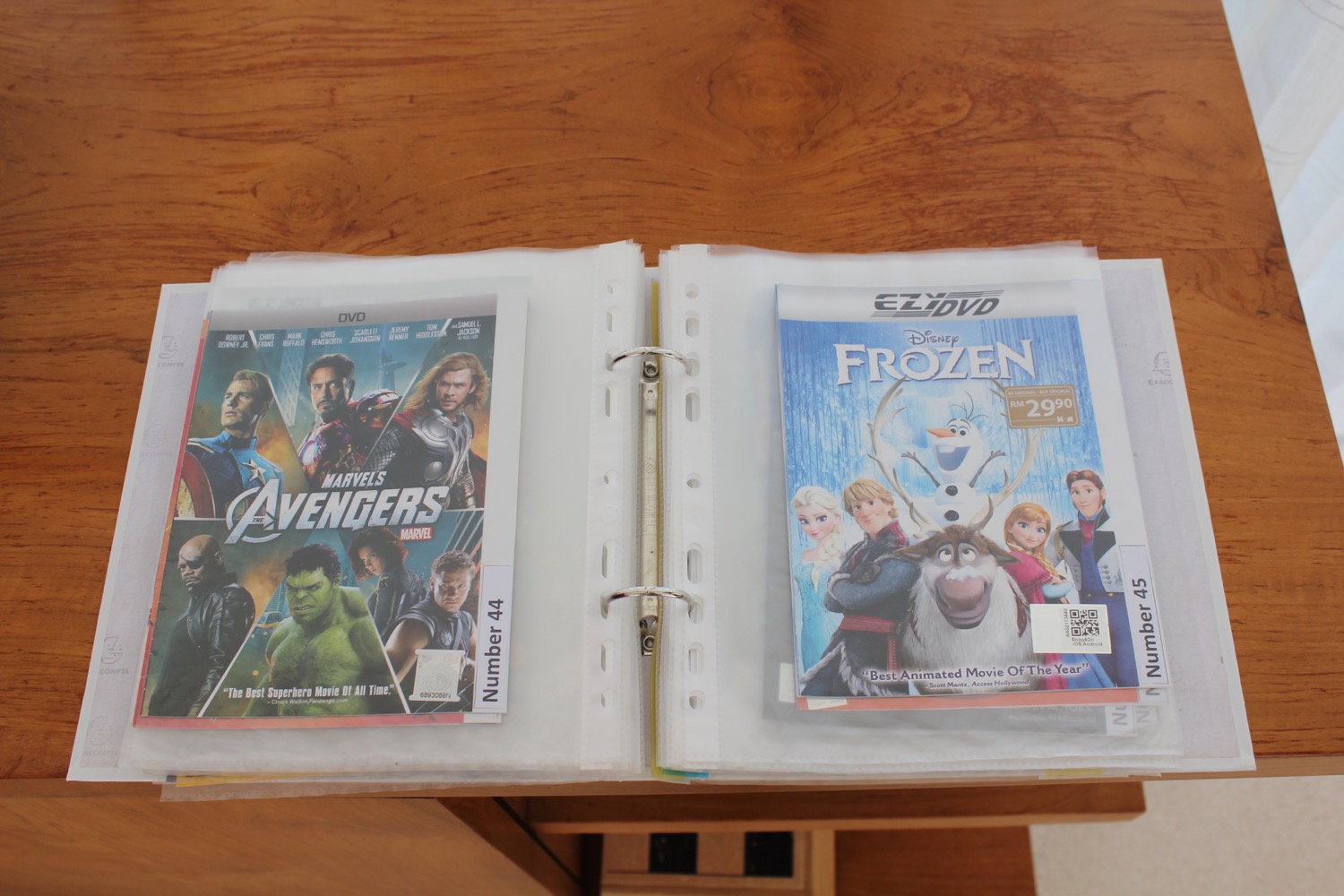 a binder with a movie cover and a movie on it