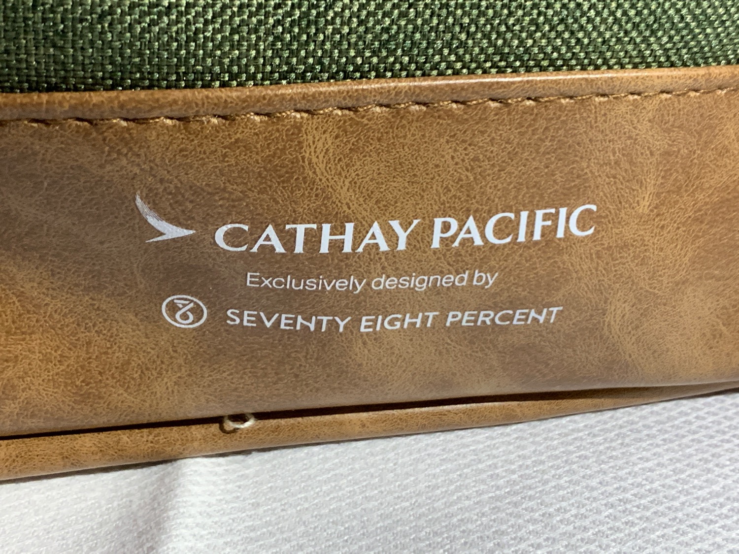 a close up of a leather label