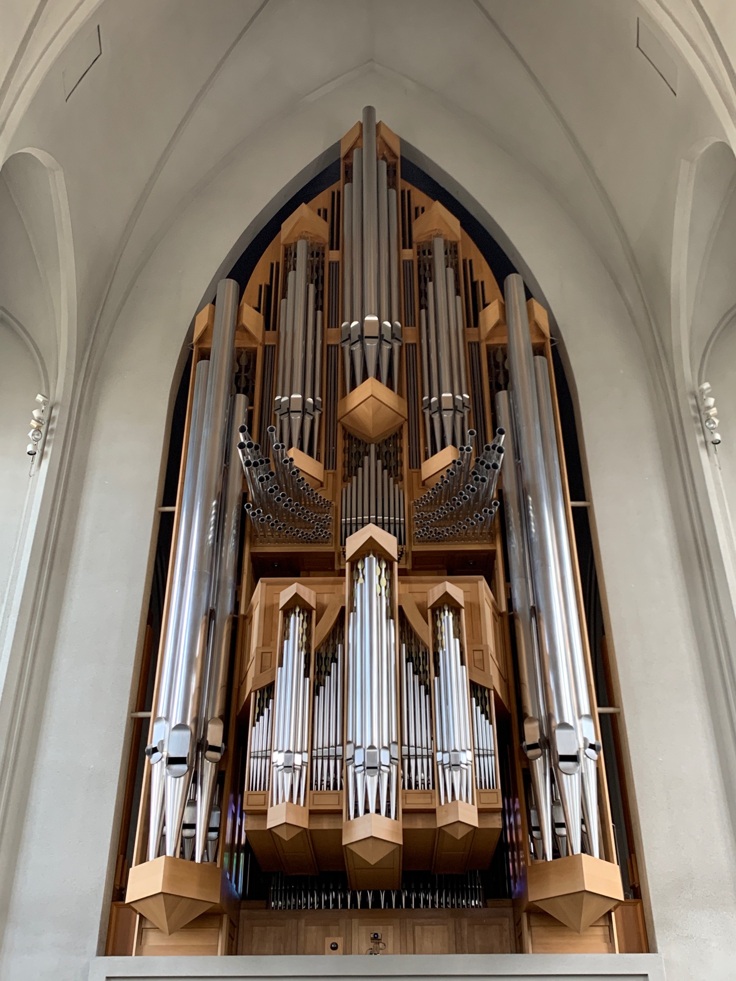 a pipe organ in a church