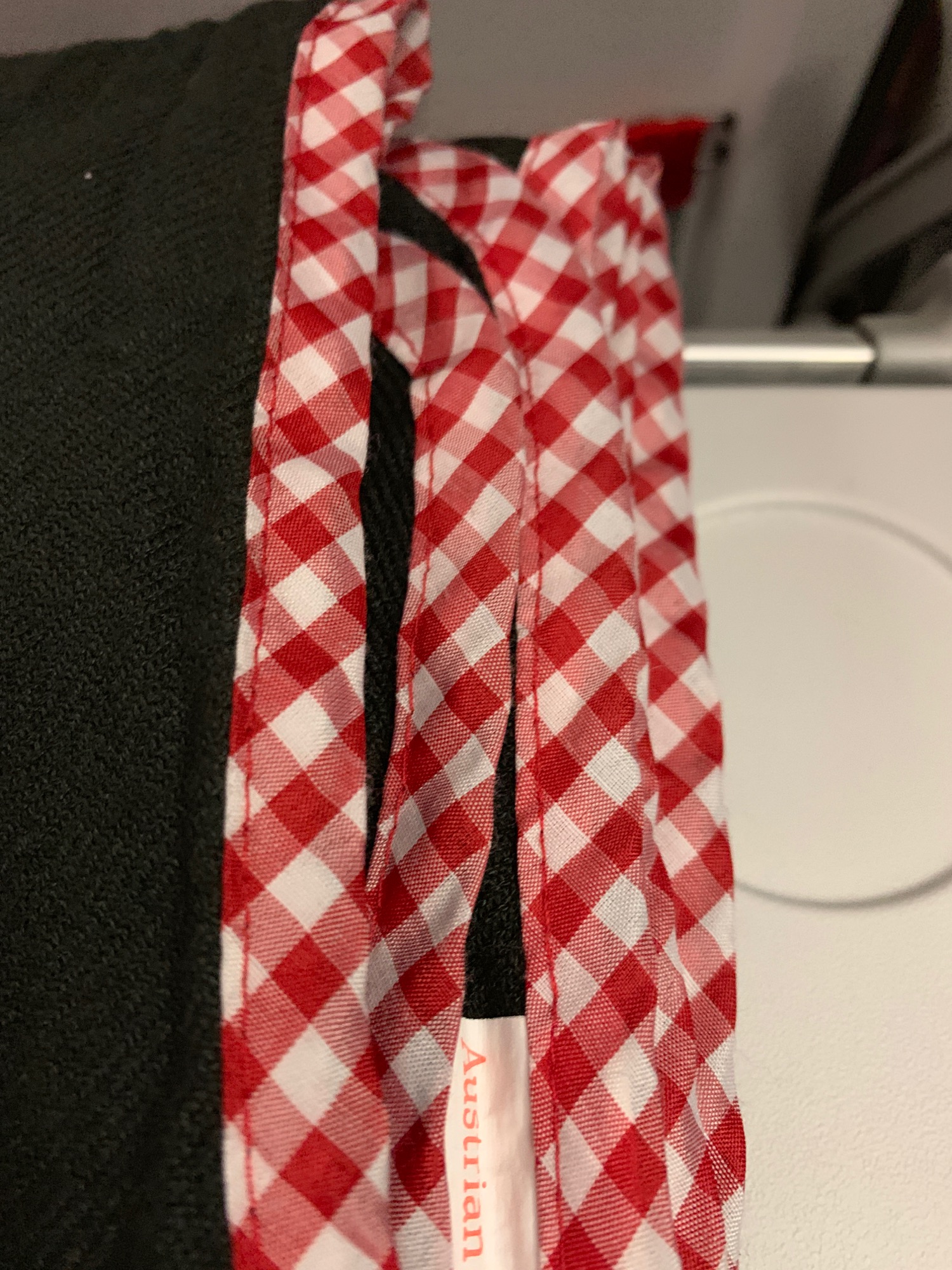 a red and white checkered fabric