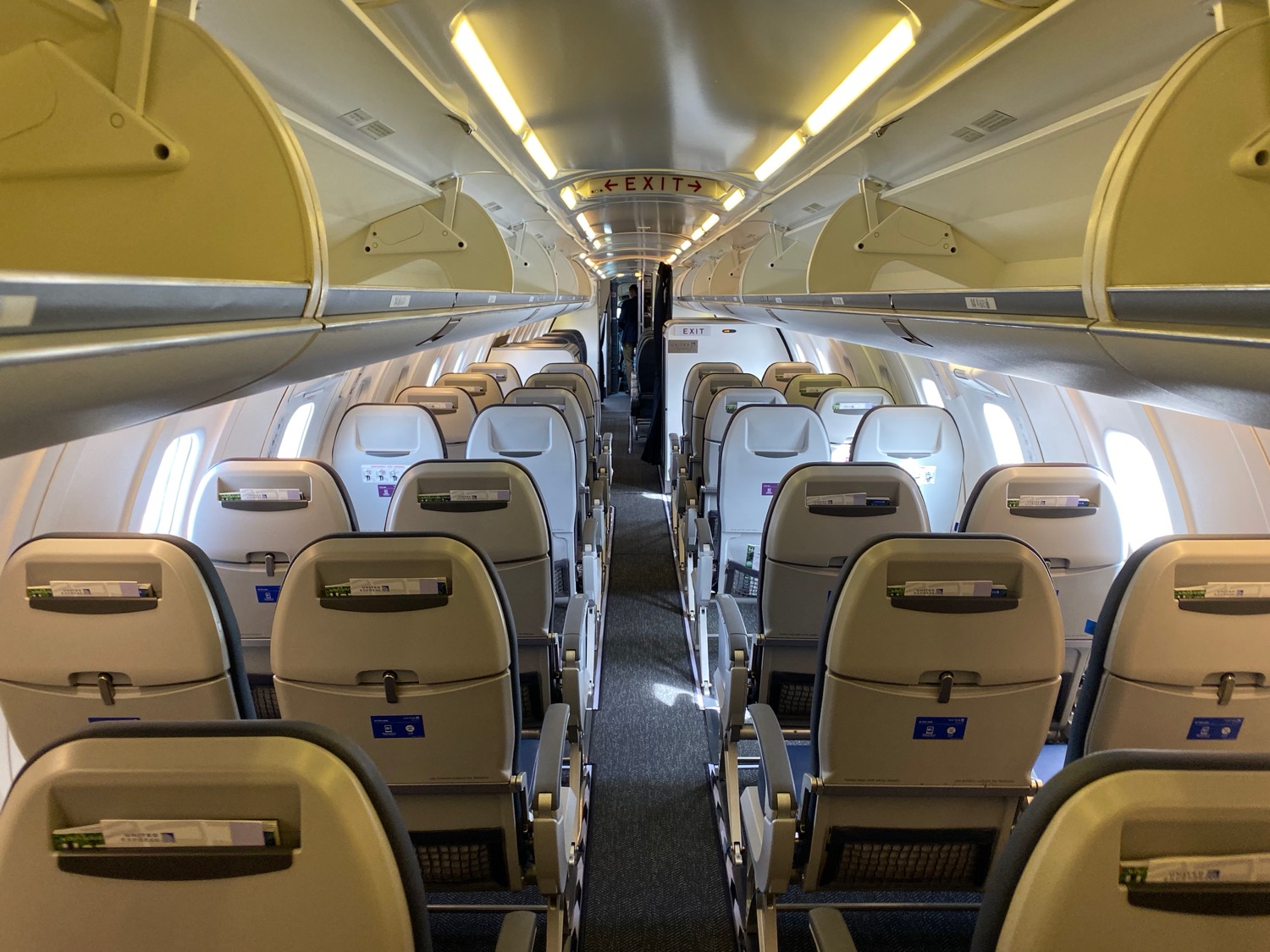 the inside of an airplane