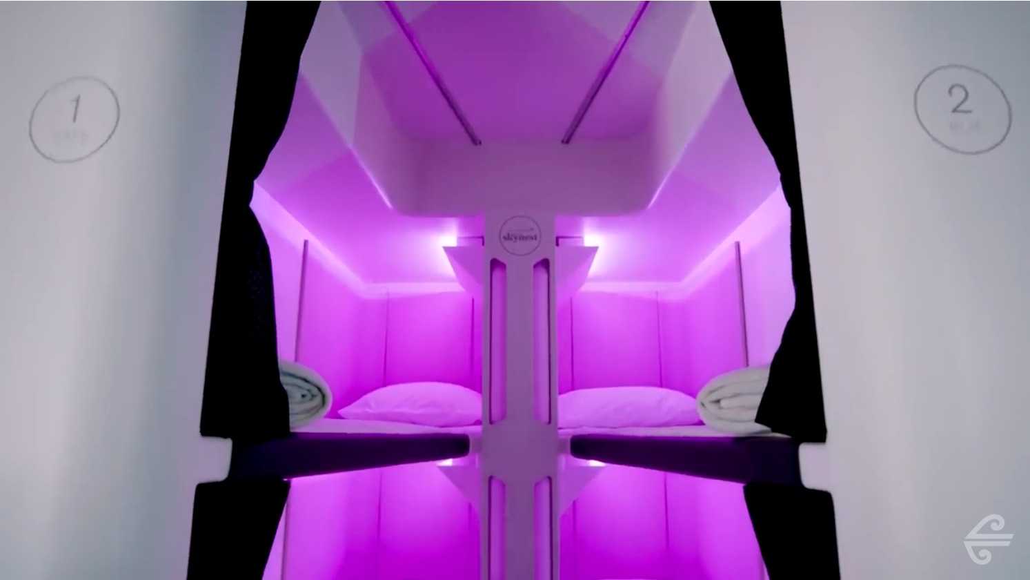 a room with purple lights