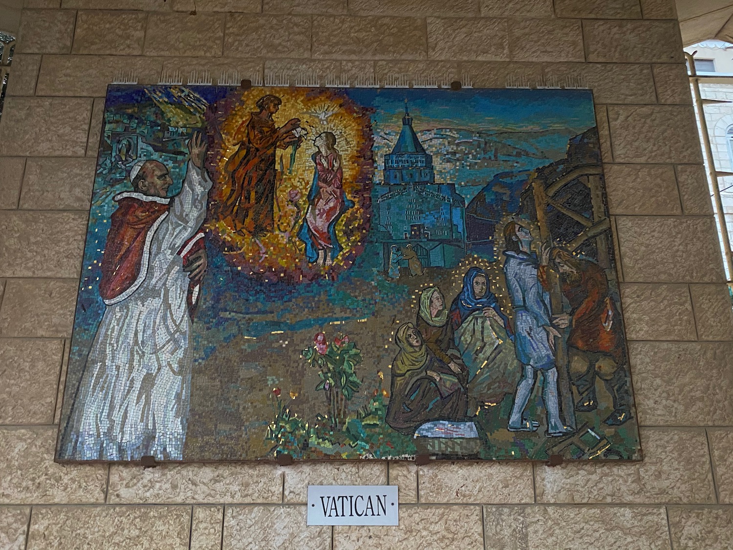 a mosaic on a wall