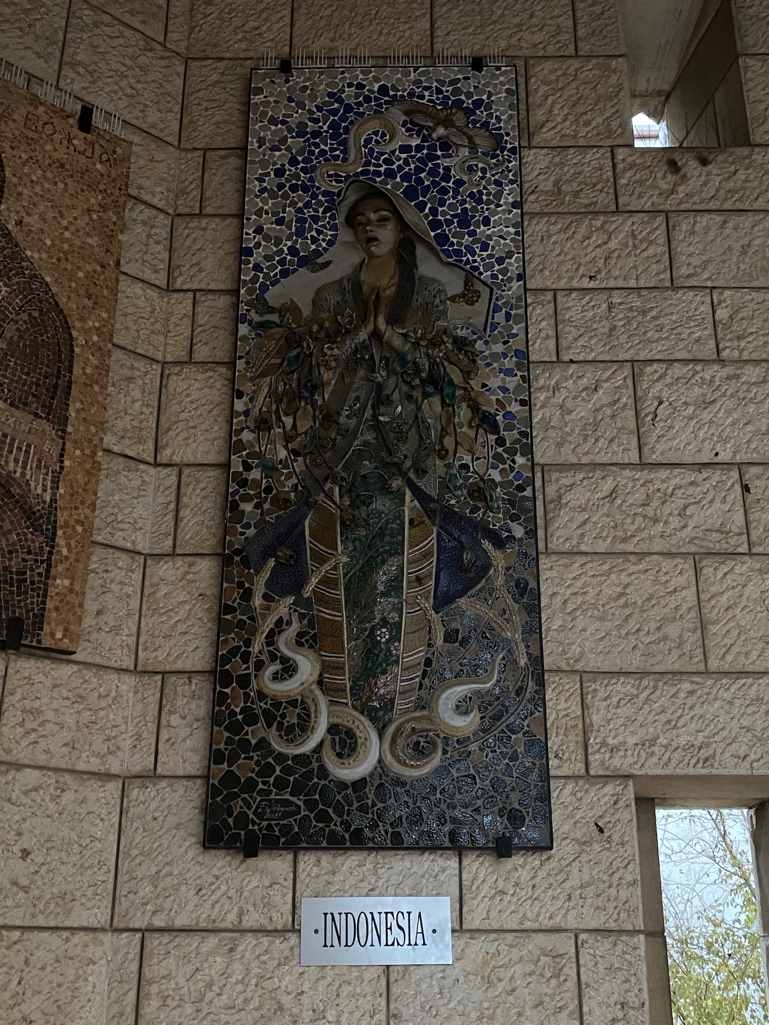 a mosaic art on a wall