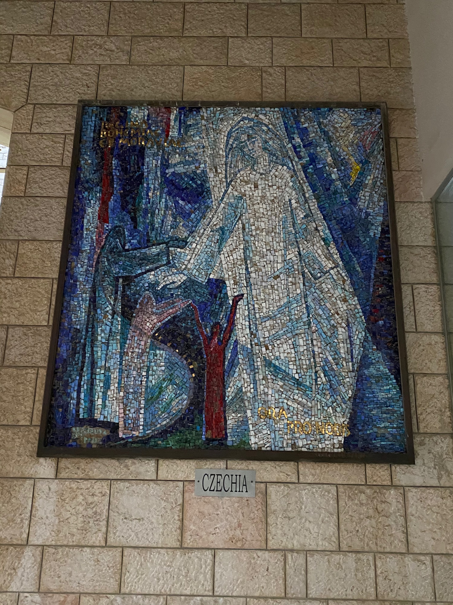 a mosaic on a wall